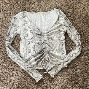 Altar’d state snake skin print long sleeve crop top size:Small